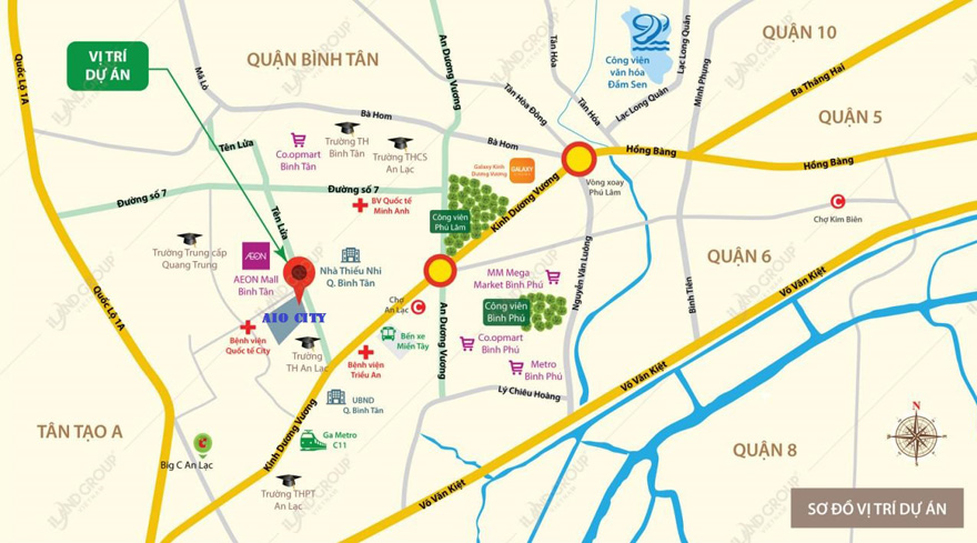 vị trí dự án căn hộ chung cư aio city bình tân